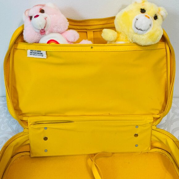 (3) VNTG 1983 Care Bears:Yellow Suitcase + 6" Plush Cheer & Funshine(Match Case) - Picture 2 of 8